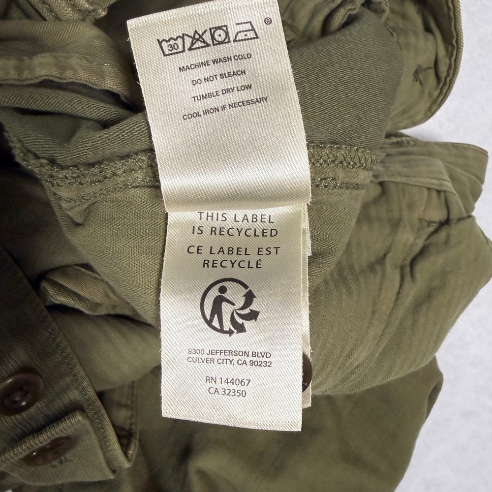 Outerknown Cargo Fatigue Pants Mens 32x26 Olive Green Organic Cotton Ripstop - Picture 11 of 13